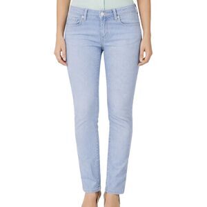 Levis 524 Too Superlow Womens 26x32 Blue White Striped Skinny Stretch Jeans